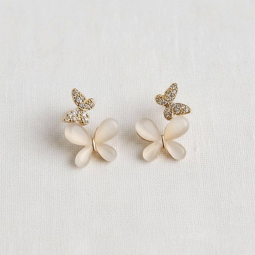 Mixed Butterfly Design Drop Earrings