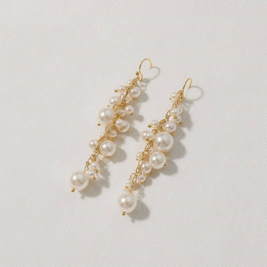 Long Pearl Drop Earrings