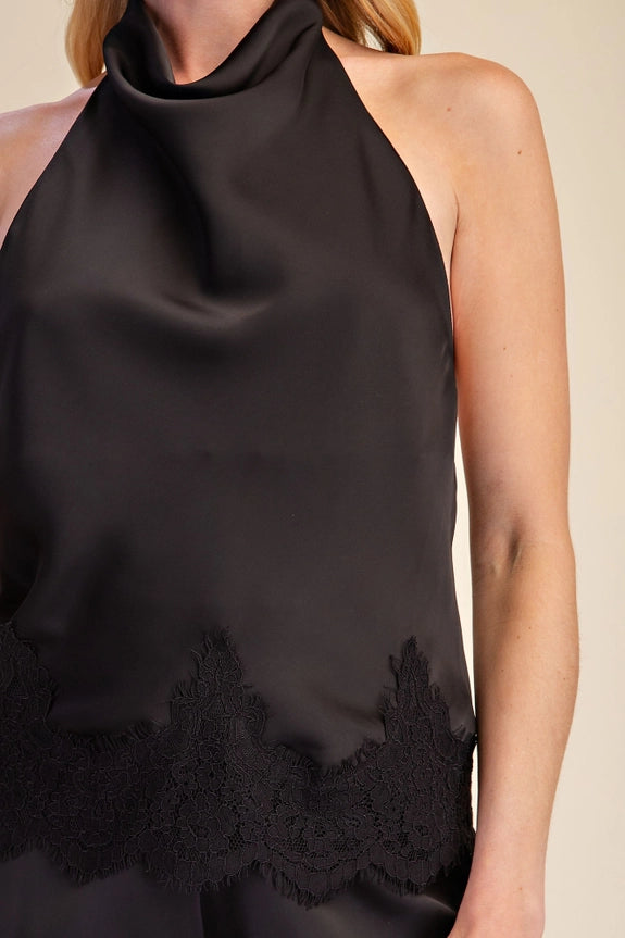Olympia Satin Halter Top