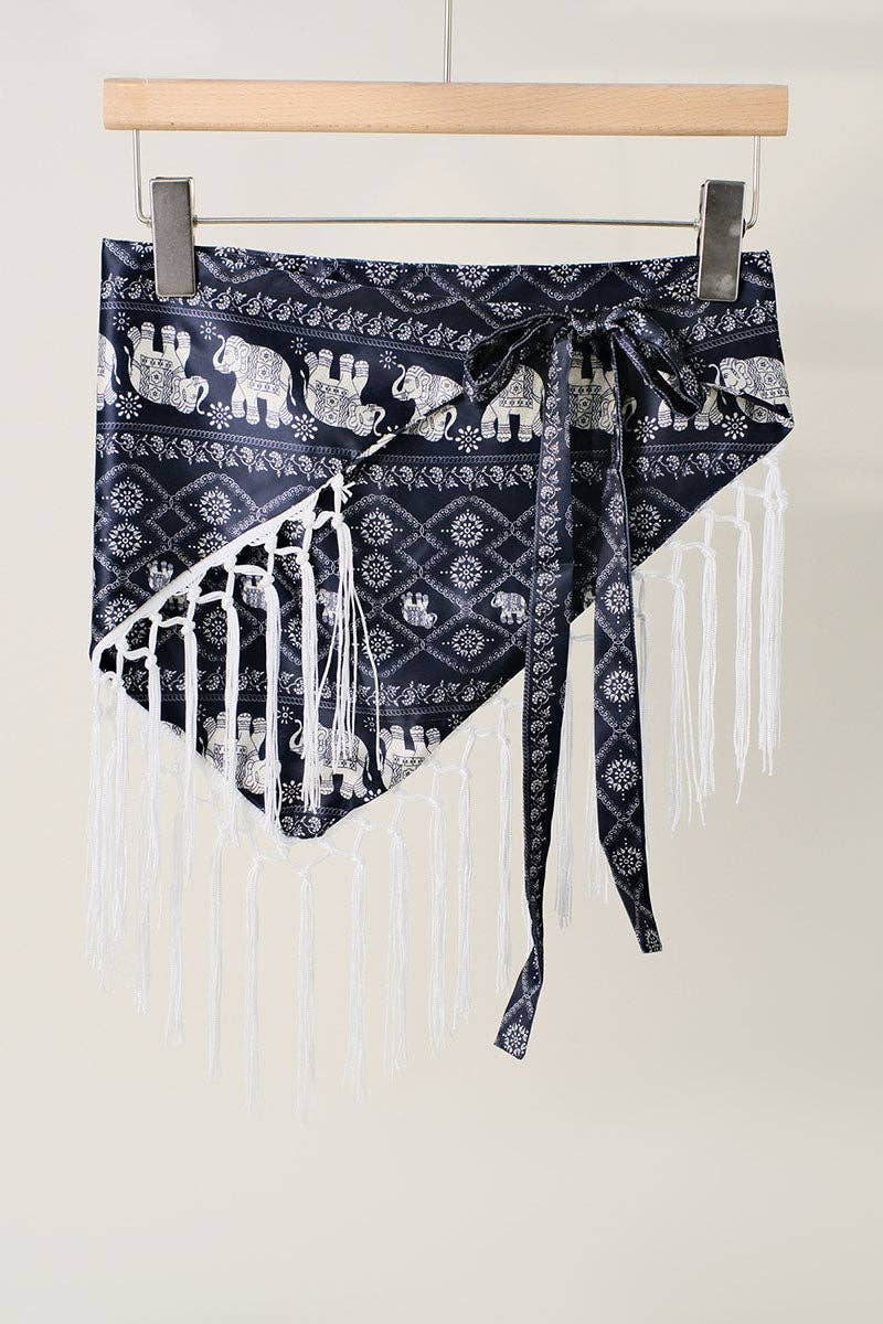 Print Fringe Scarf