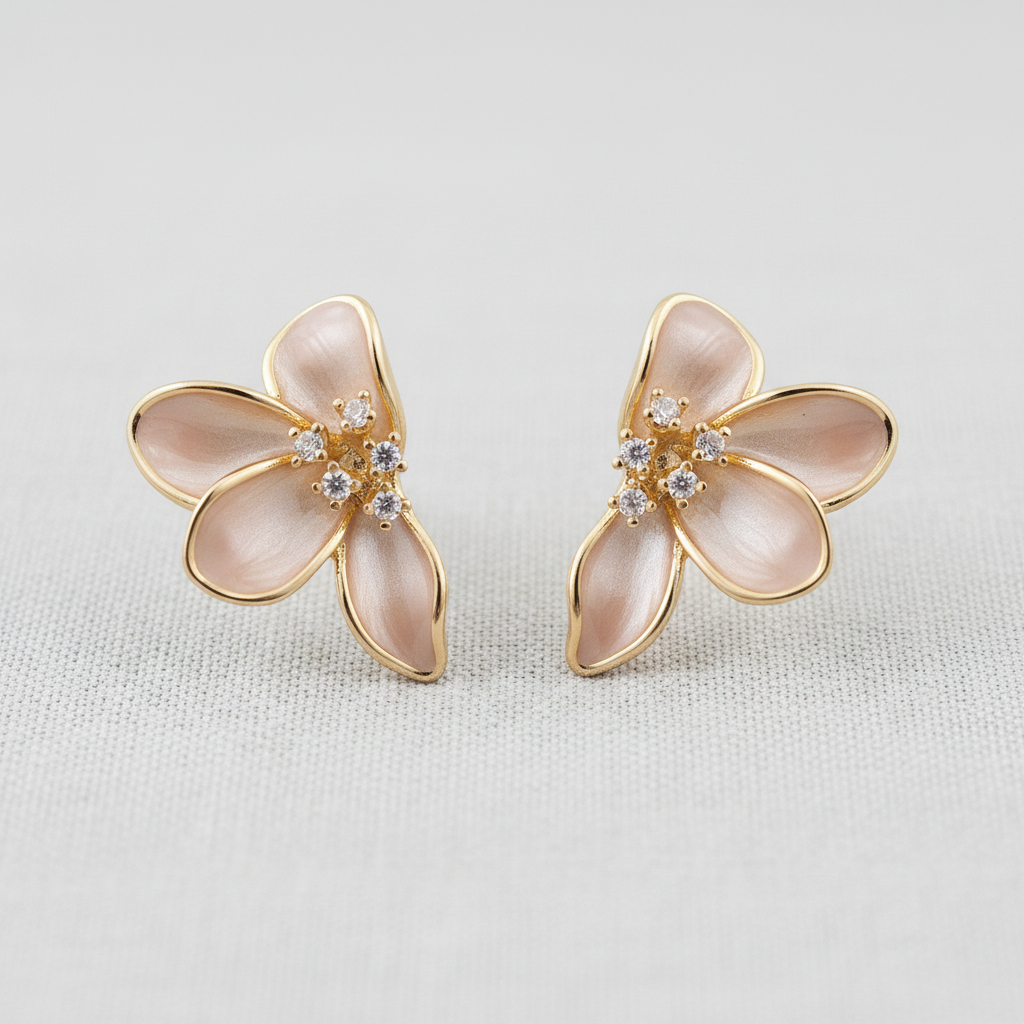 Magnolia Enamel Earrings
