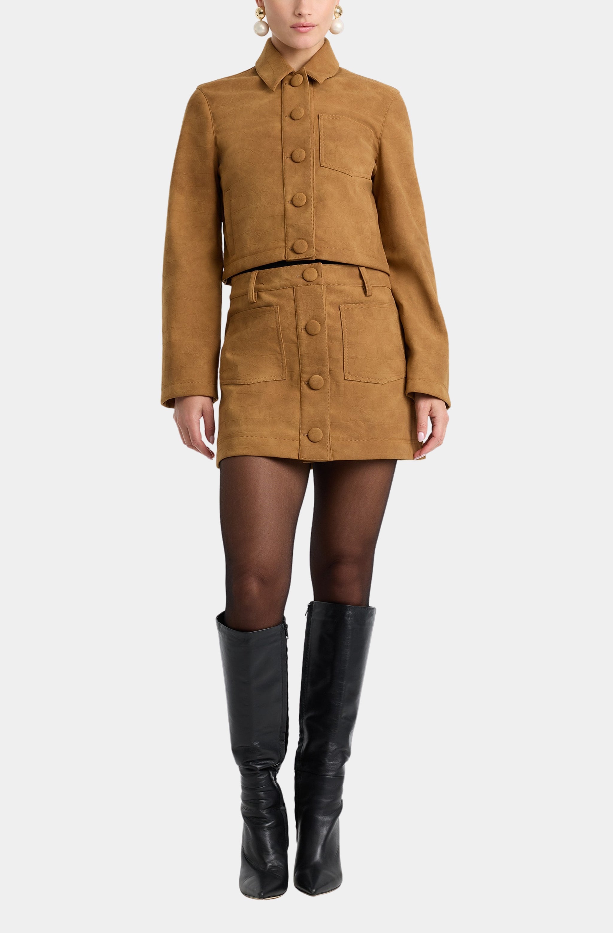 Lorenzo Croc Vegan Suede Skirt