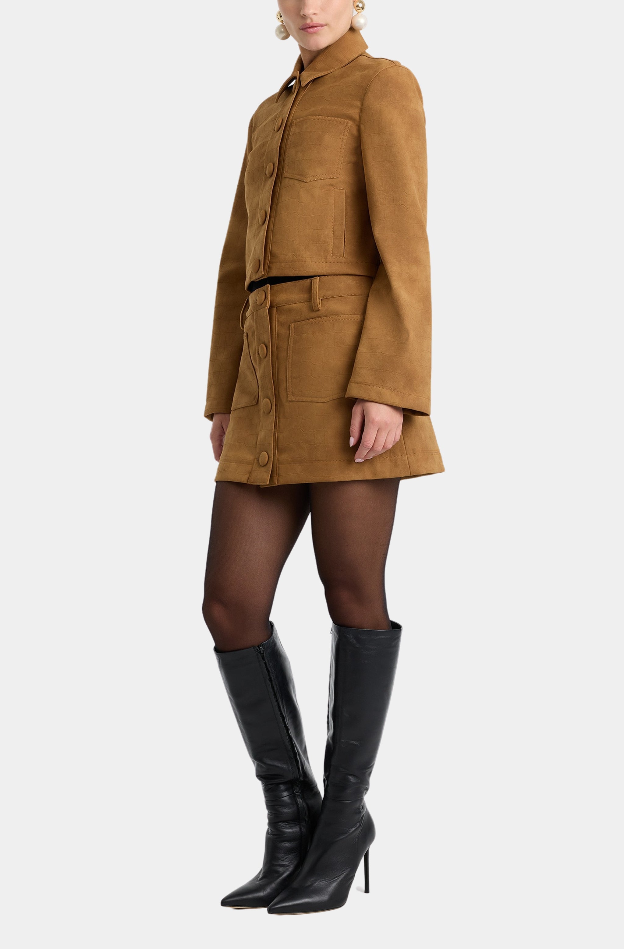 Lorenzo Croc Vegan Suede Skirt