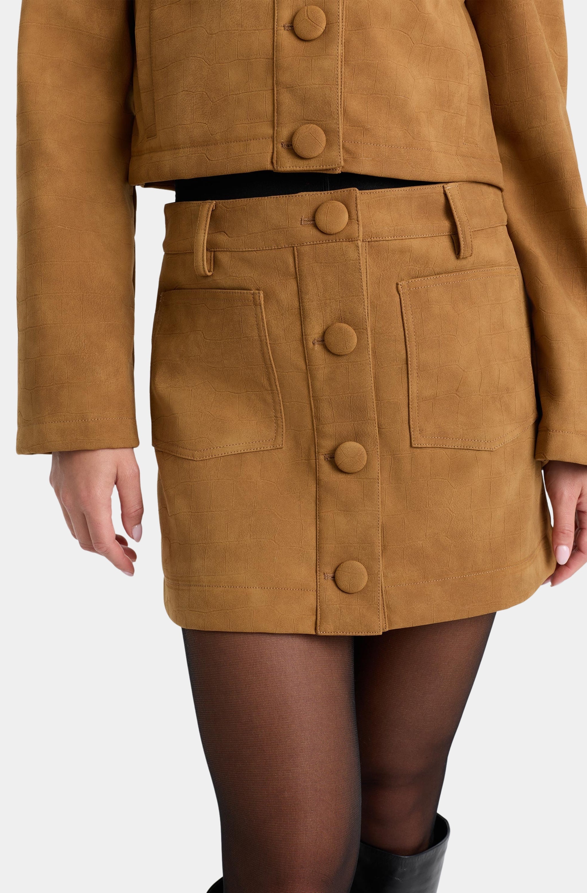 Lorenzo Croc Vegan Suede Skirt