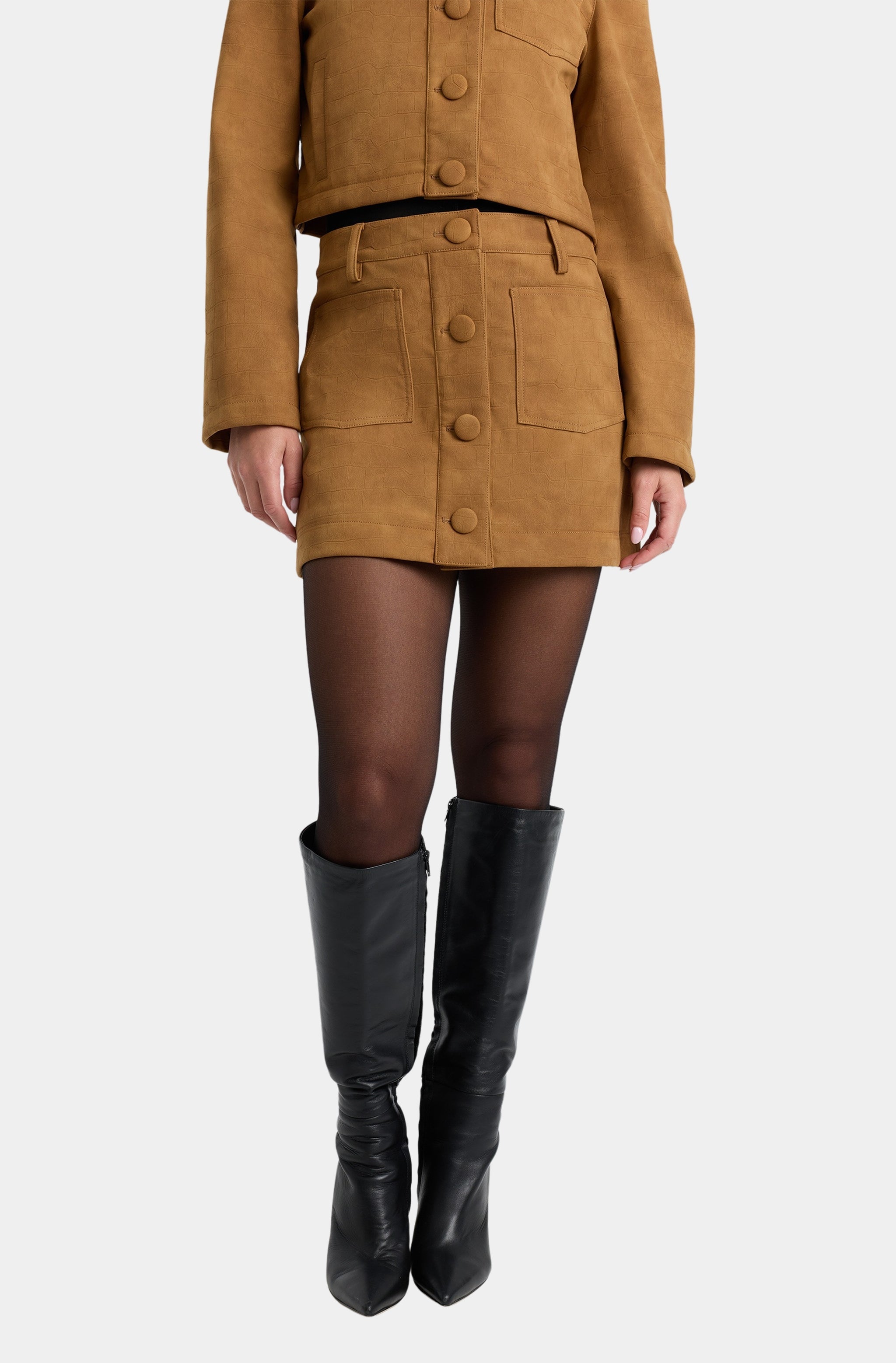 Lorenzo Croc Vegan Suede Skirt