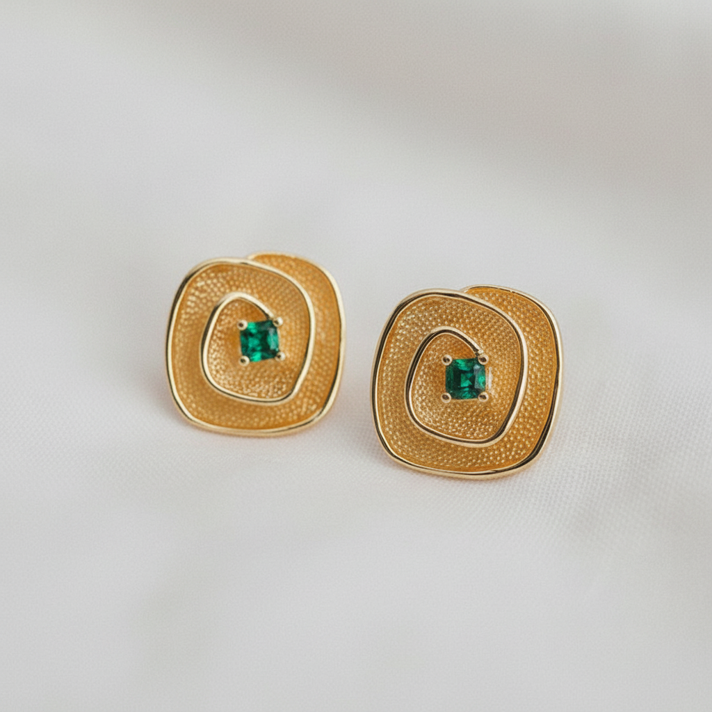 Retro Interlocking Stud Earringss