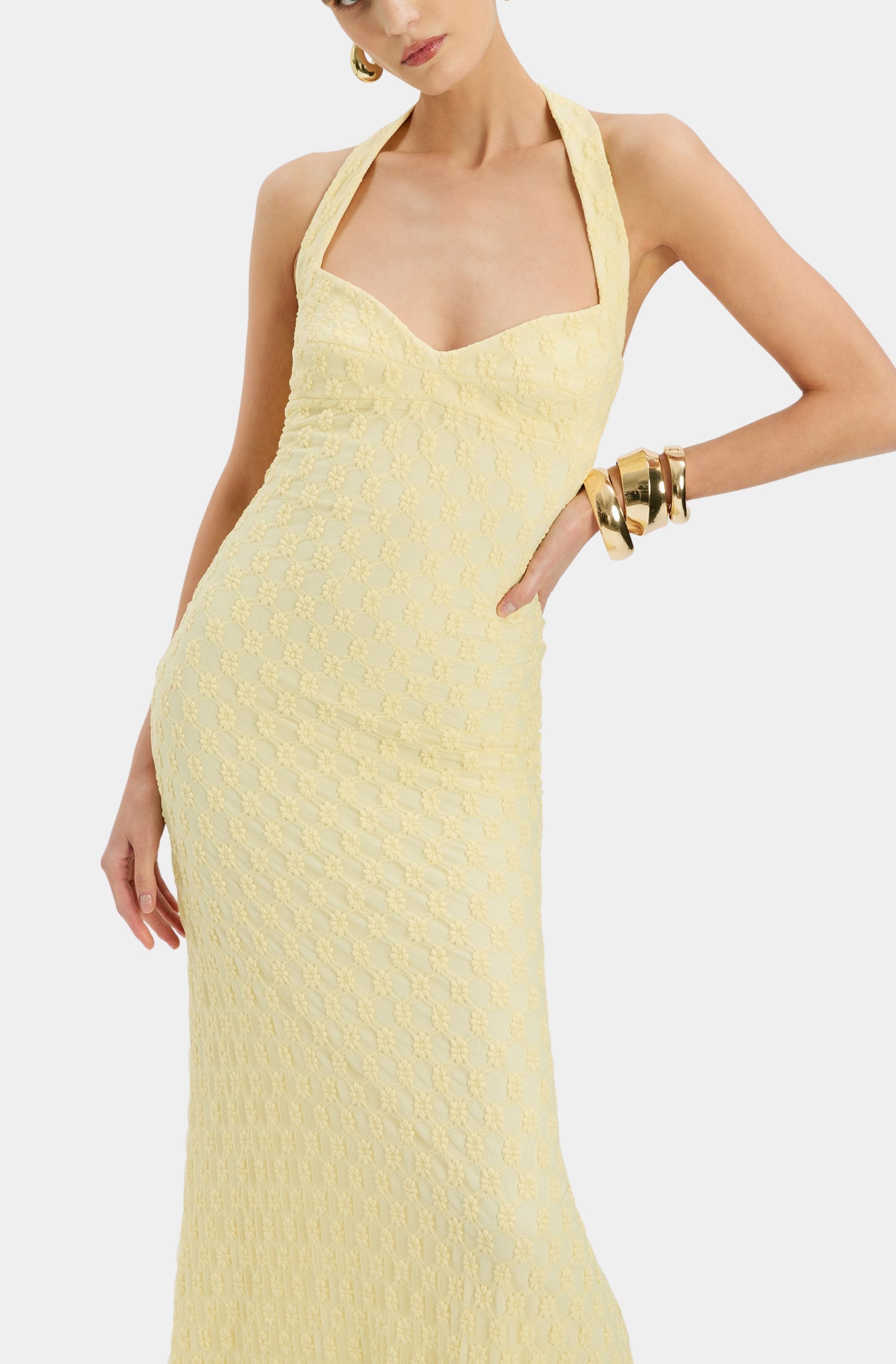 Mariko Halter Neck Midi Dress Hemline Metairie Mariko Halter Neck Midi Dress Hemline Metairie