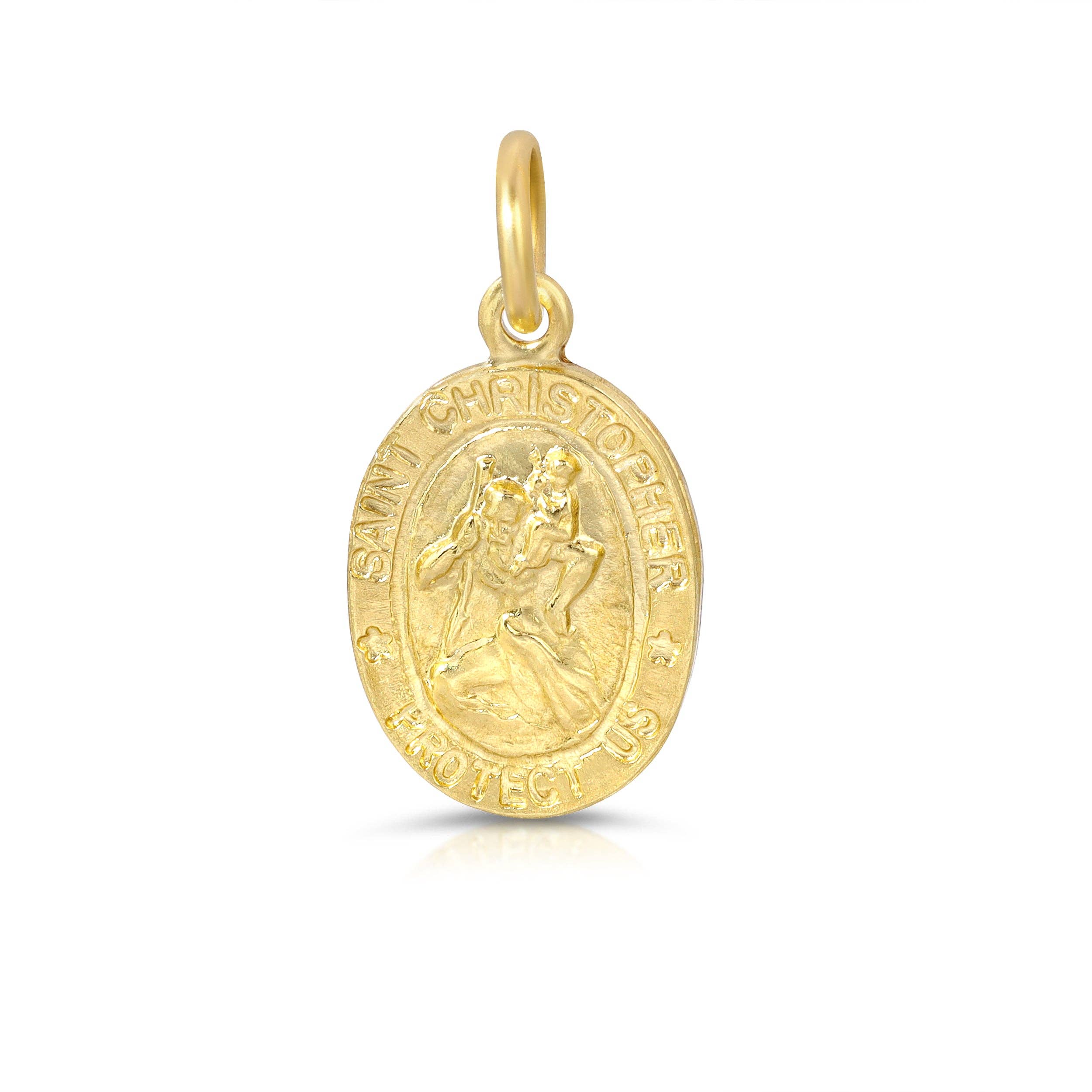 Mini Saint Christopher Charm Necklace: GLD / One Size