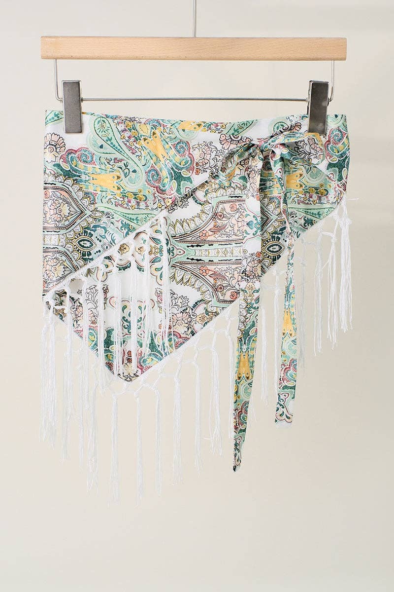 Print Fringe Scarf