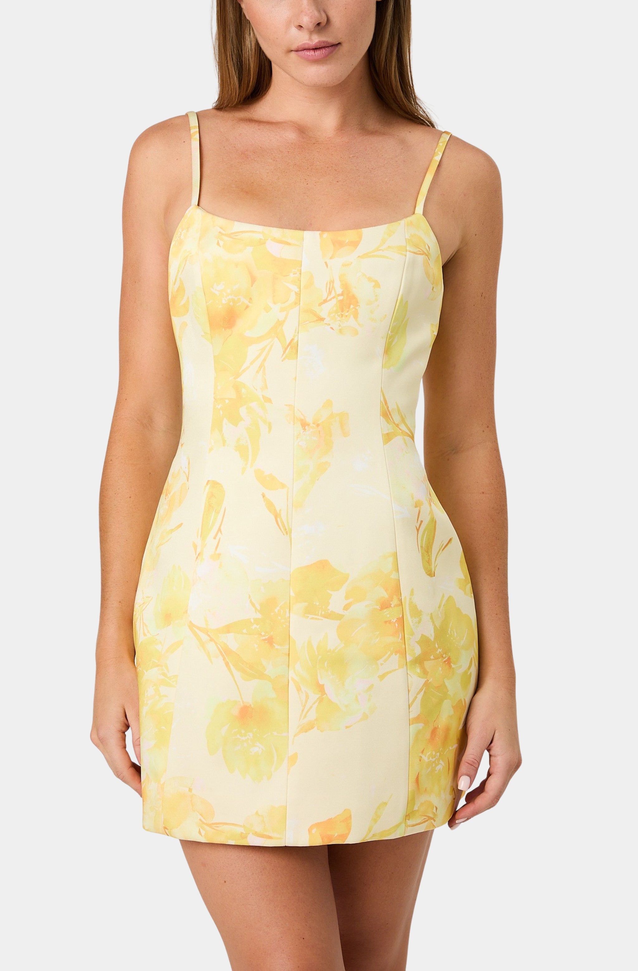 York Satin Sophie Floral Mini Dress