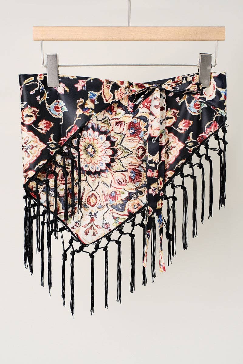 Print Fringe Scarf
