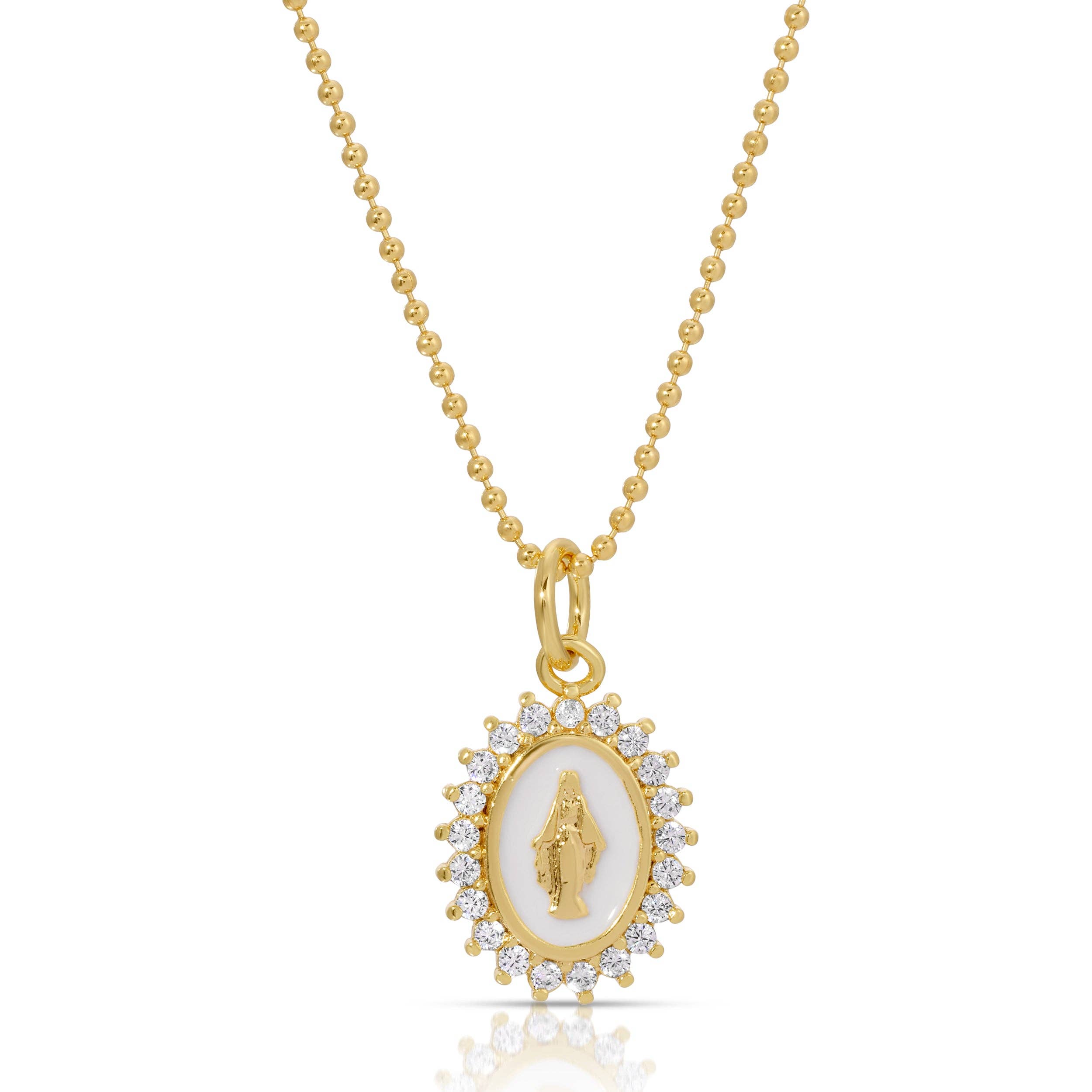 Mini Lady Lourdes Necklace - White: WHITE / One Size
