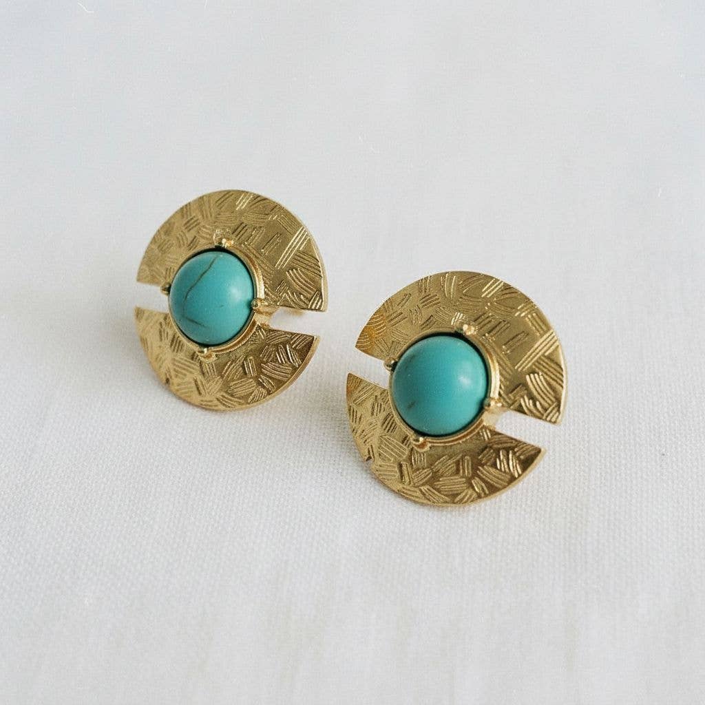 Aztec Turquoise Drop Earrings