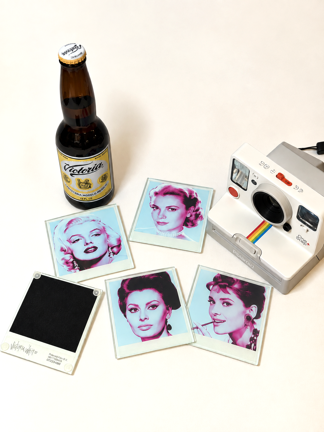Leading Ladies Crystal Polaroid Coaster Set