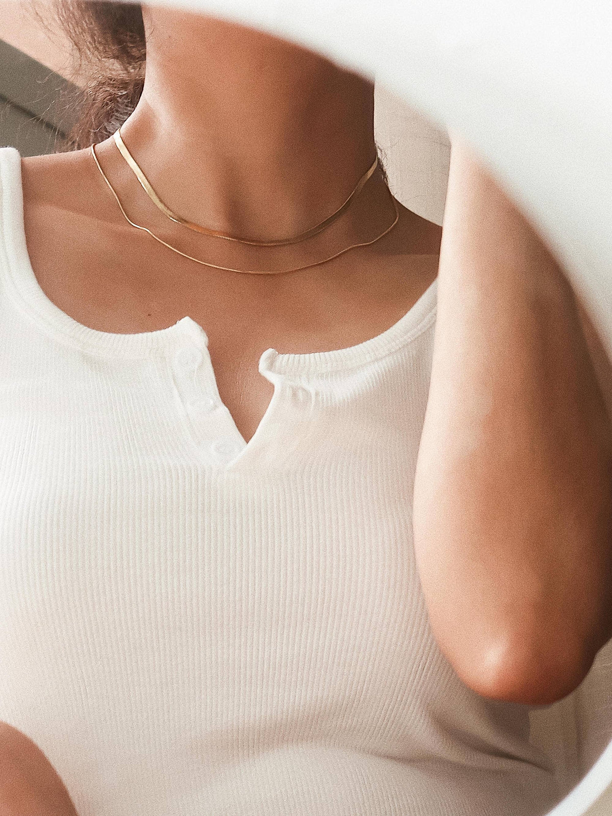Jean Layered Flat Snake Chain Necklace