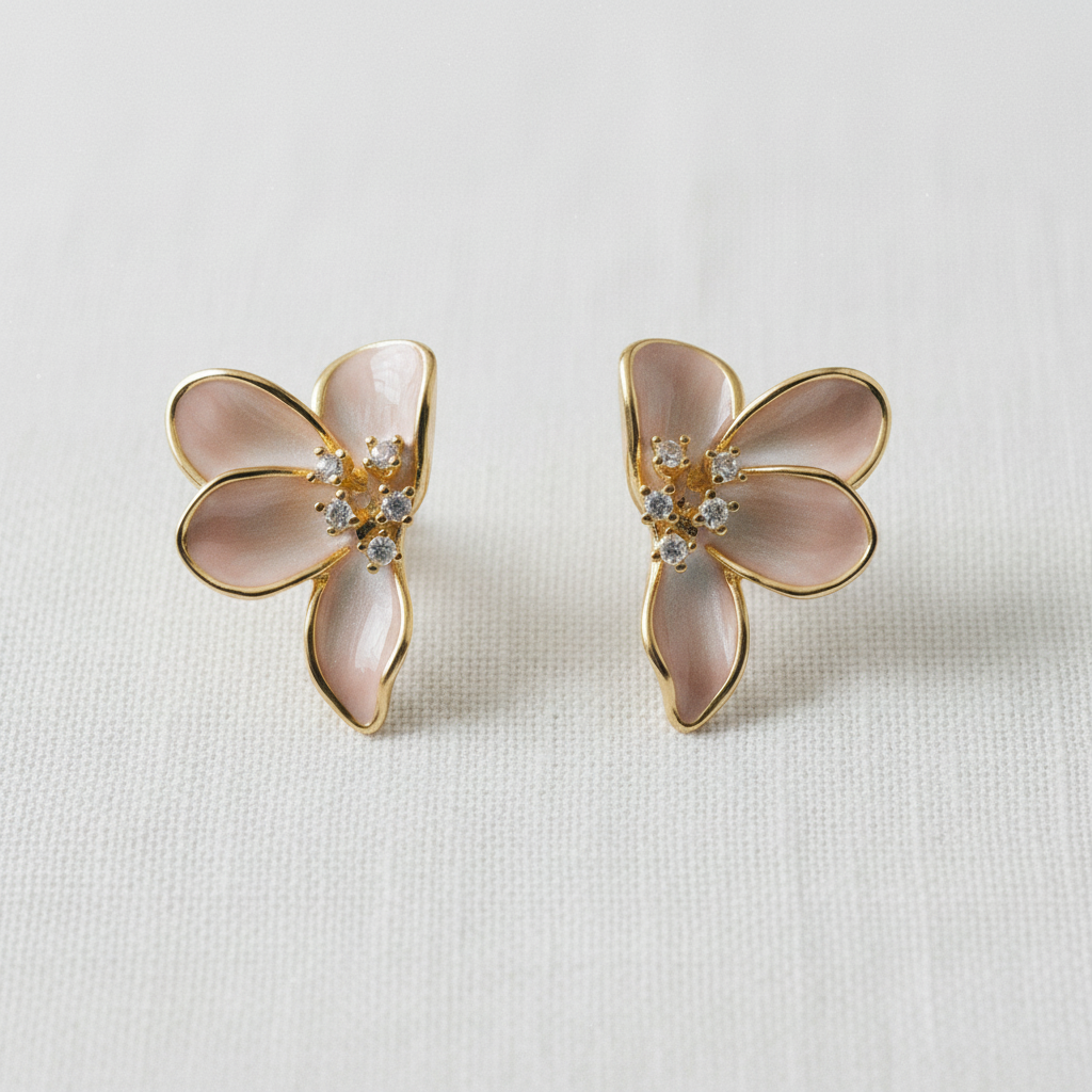 Magnolia Enamel Earrings