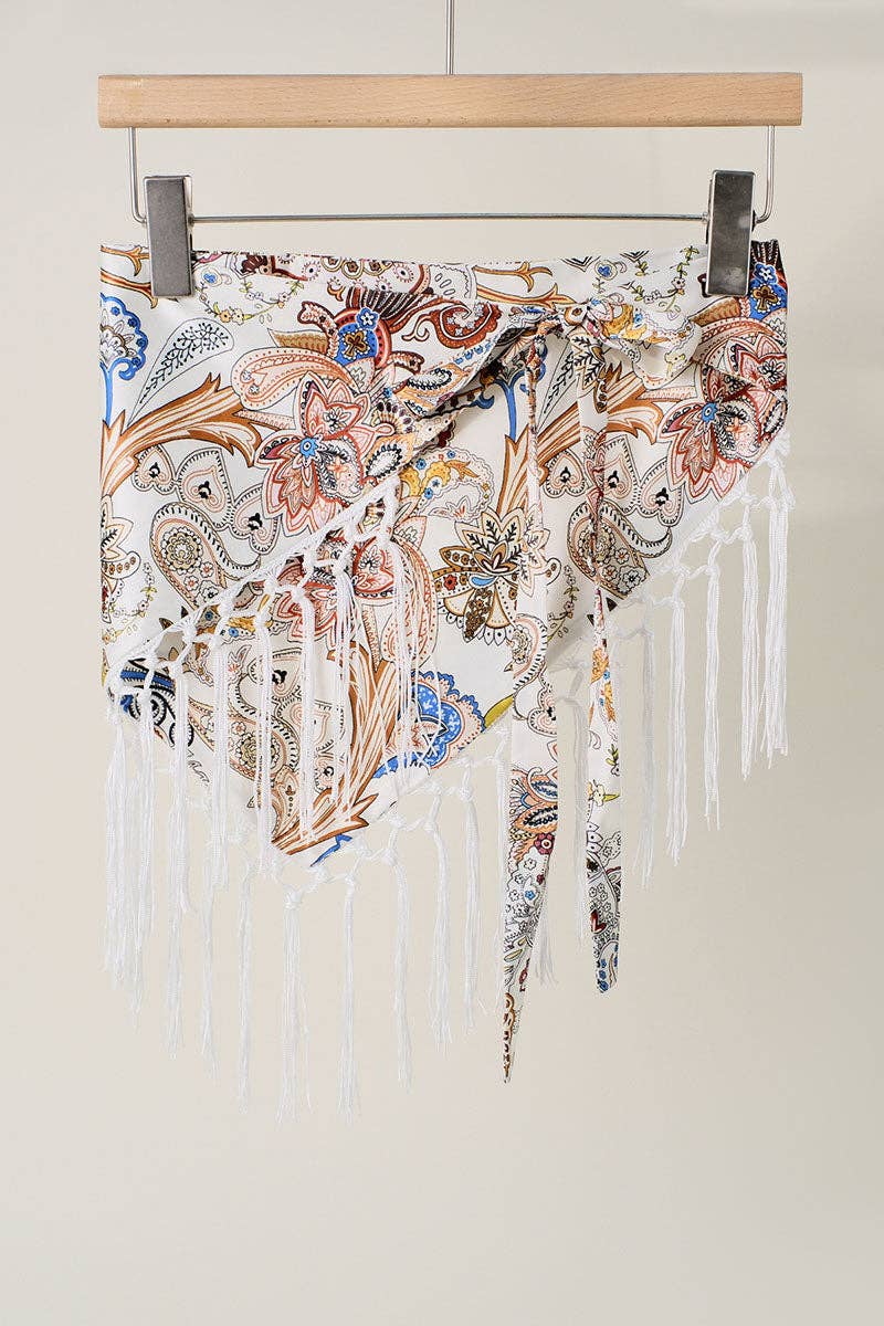 Print Fringe Scarf