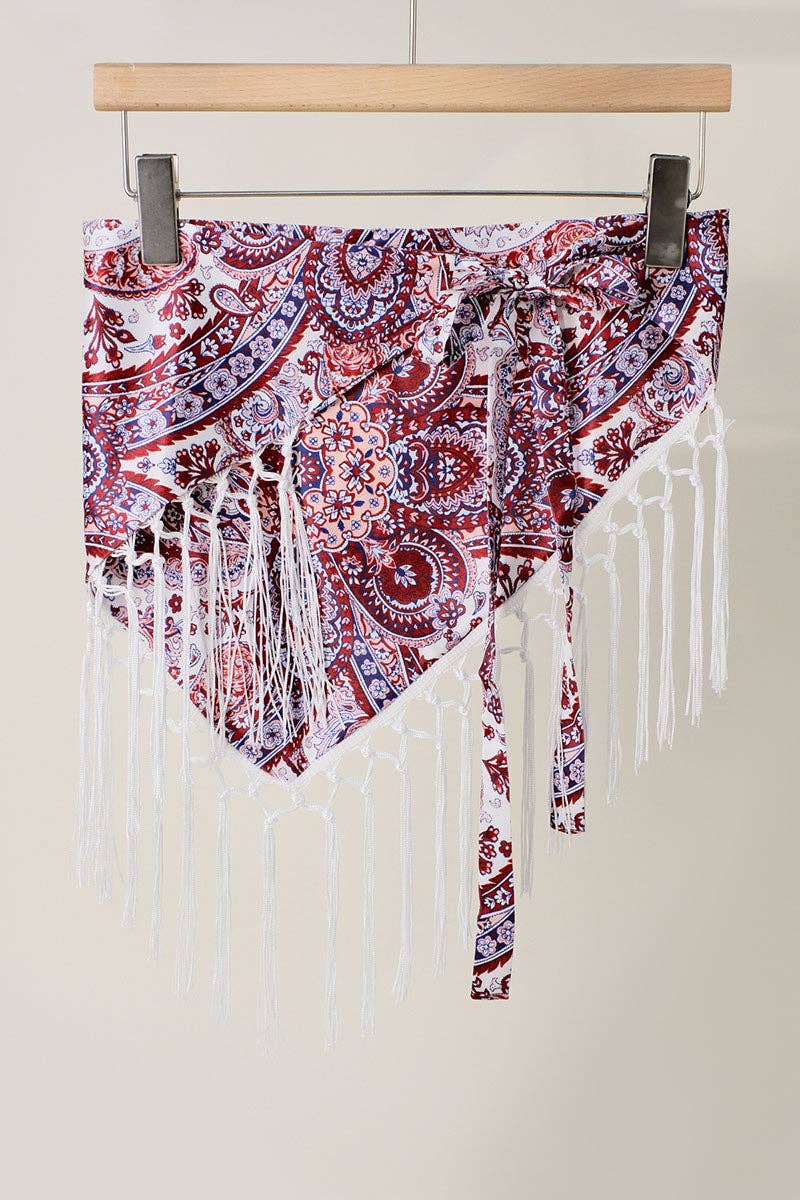 Print Fringe Scarf