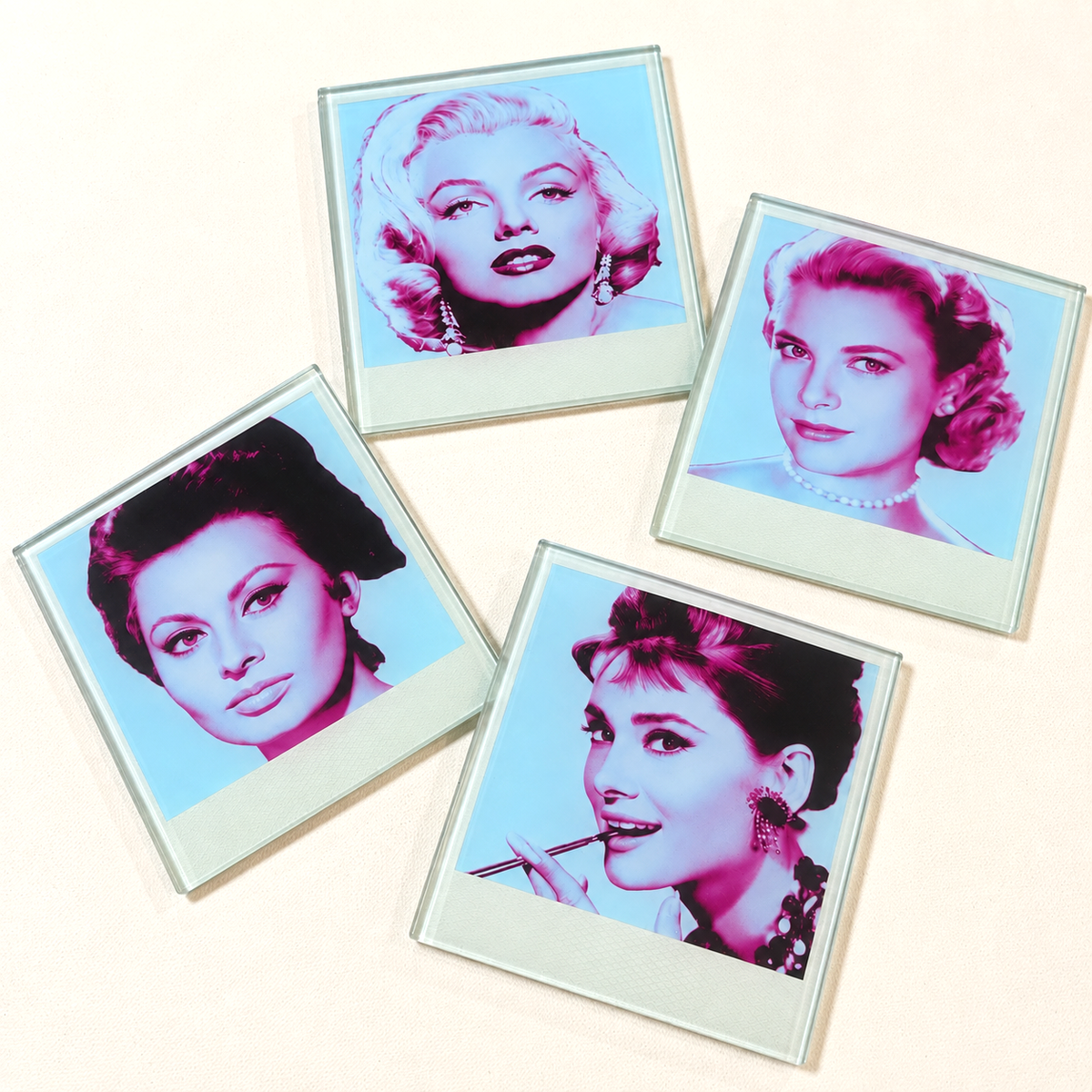 Leading Ladies Crystal Polaroid Coaster Set