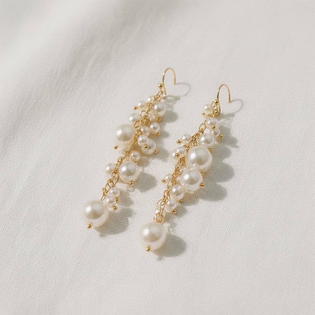 Long Pearl Drop Earrings