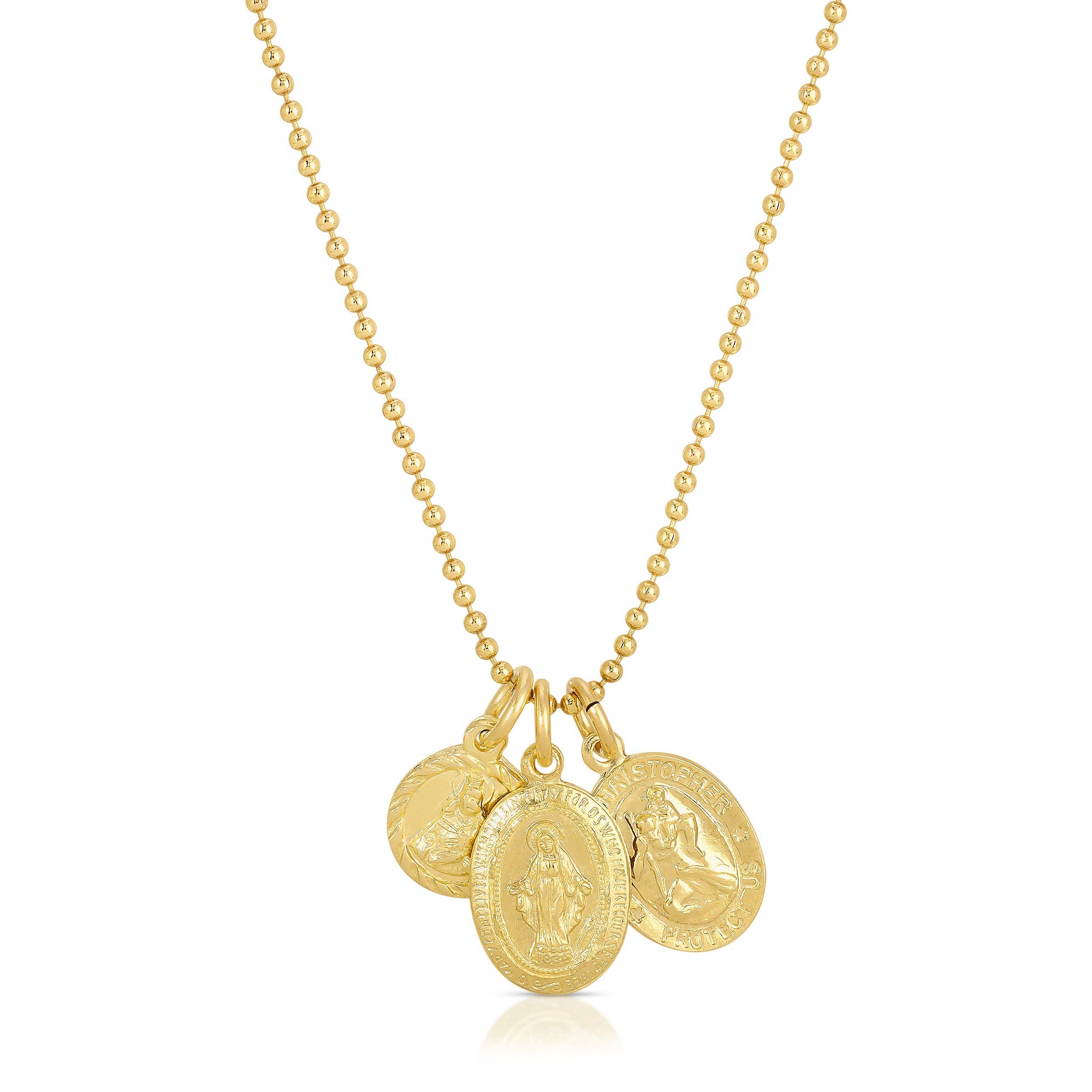 Mini Saint Christopher Charm Necklace: GLD / One Size