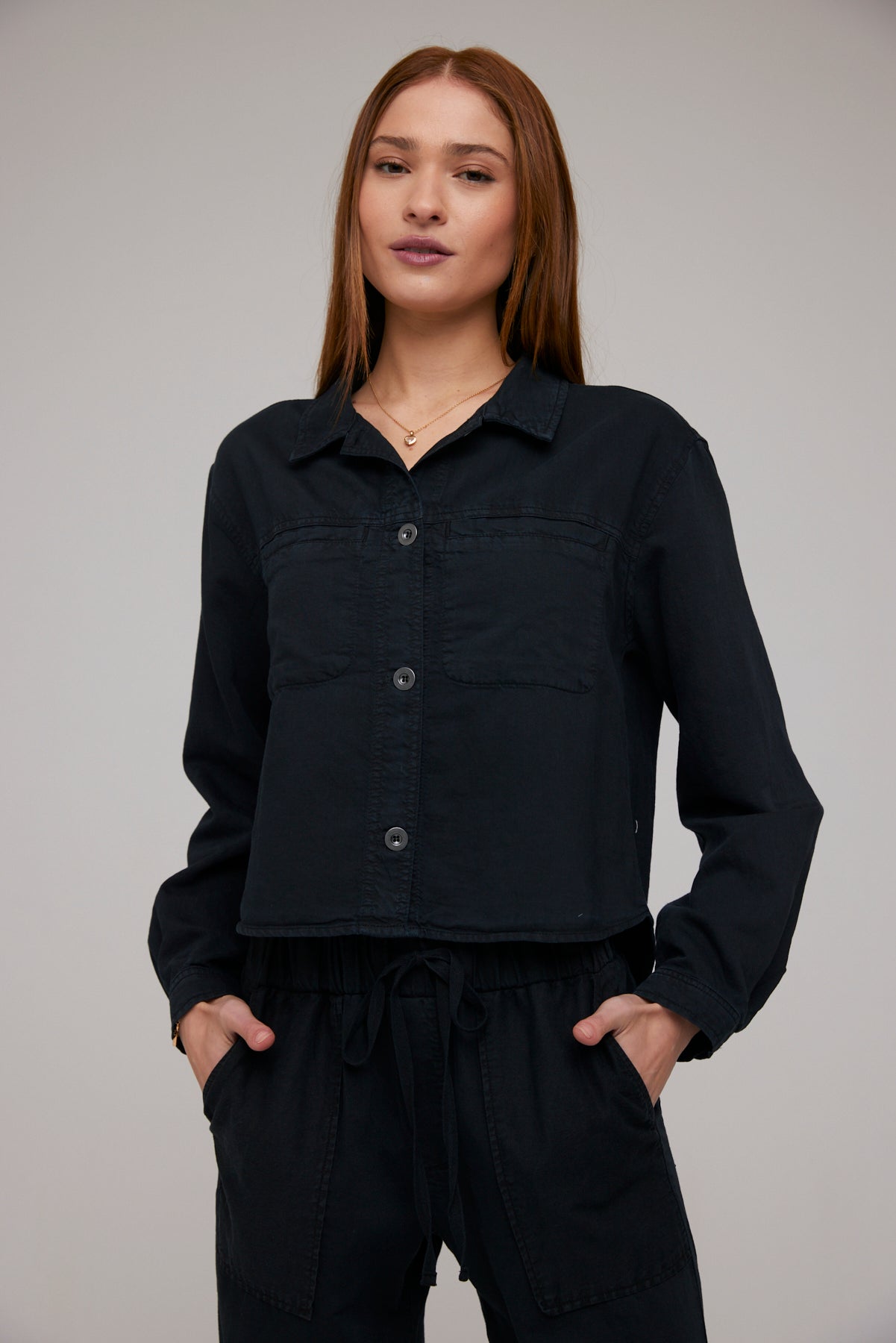Welt Pocket Crop Shacket