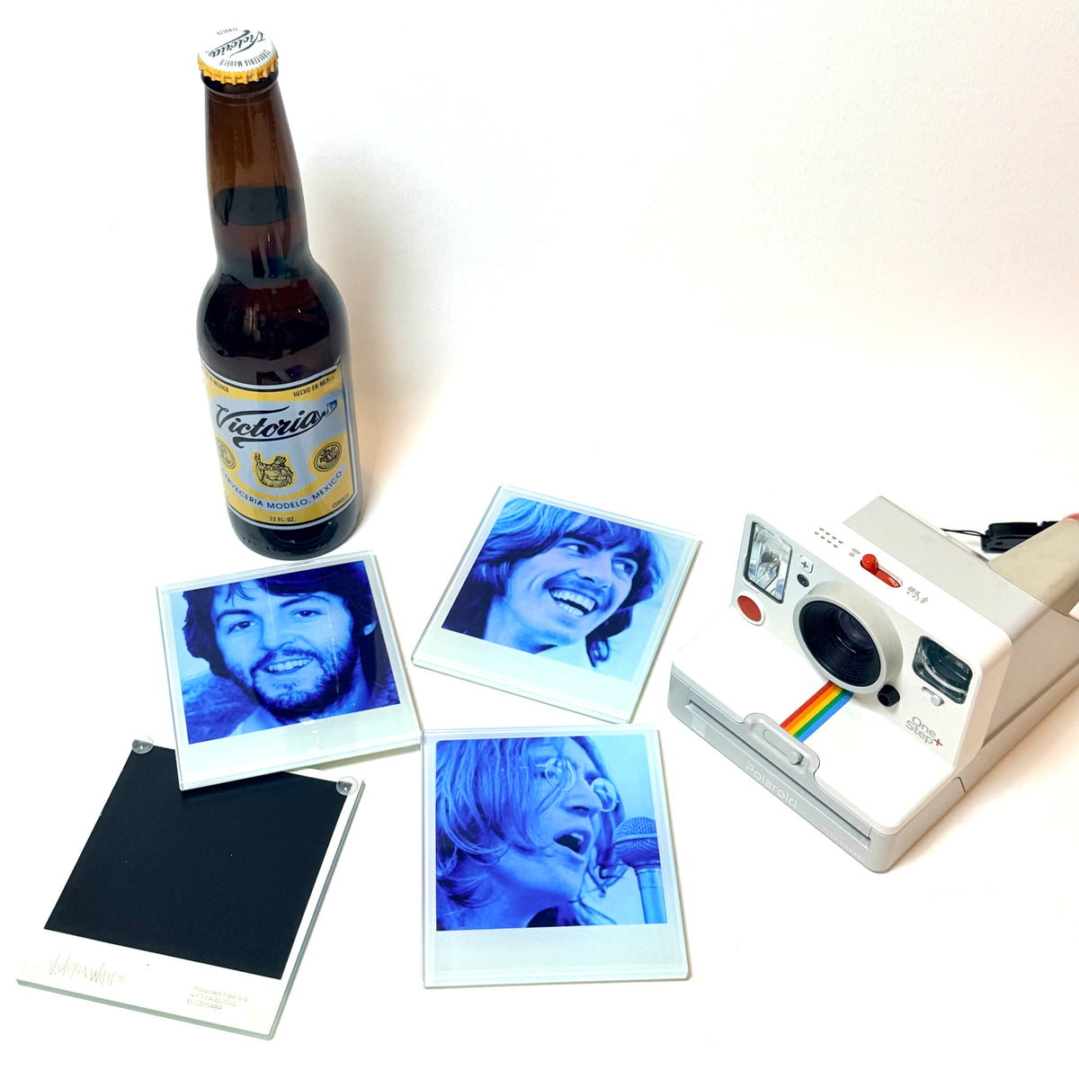 The Beatles Crystal Polaroid Coaster Set
