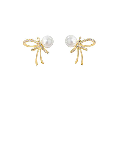 Pearl and Bow Earring