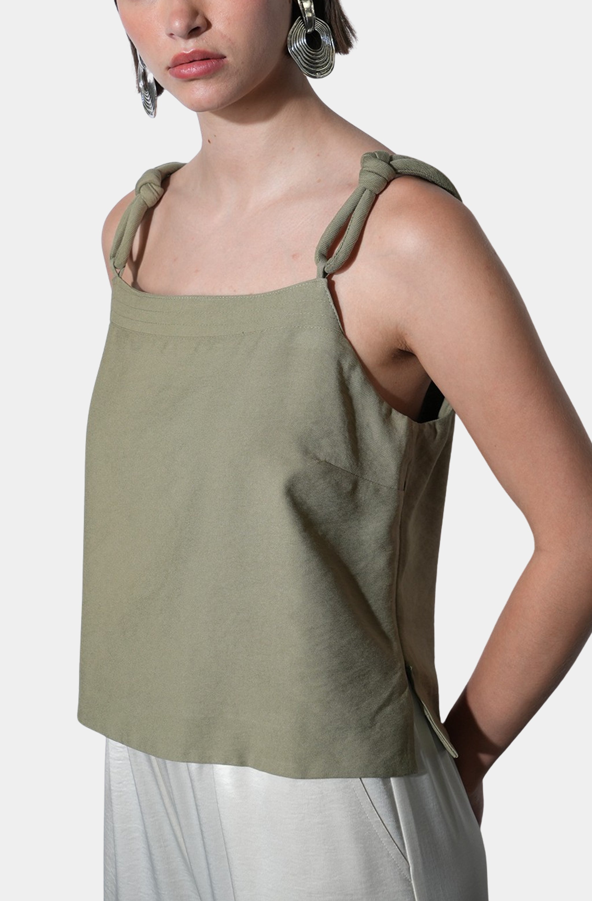 Lydia Embroidery Rope Strap Sleeveless Top