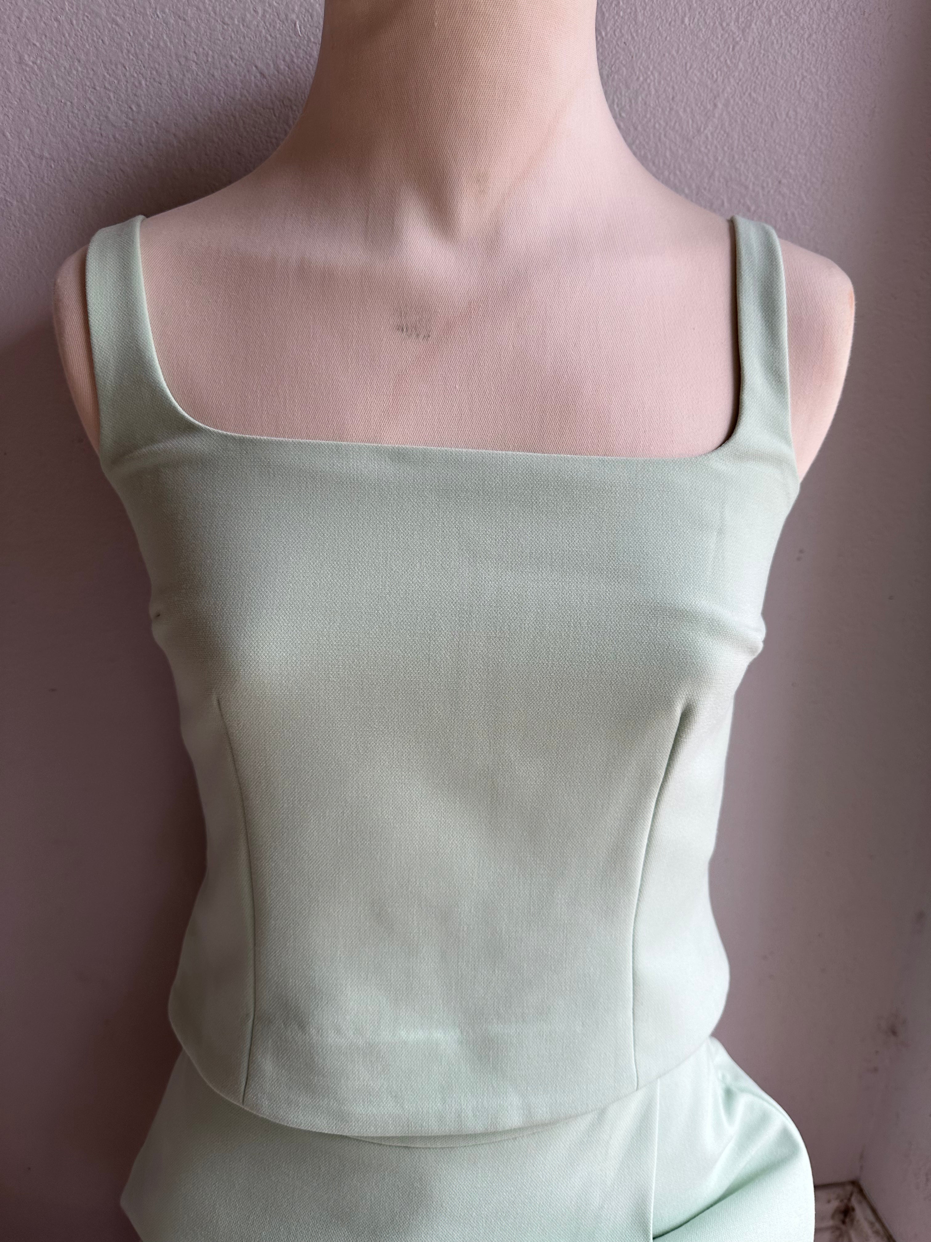 Whisper Square Neck Top in Subtle Green