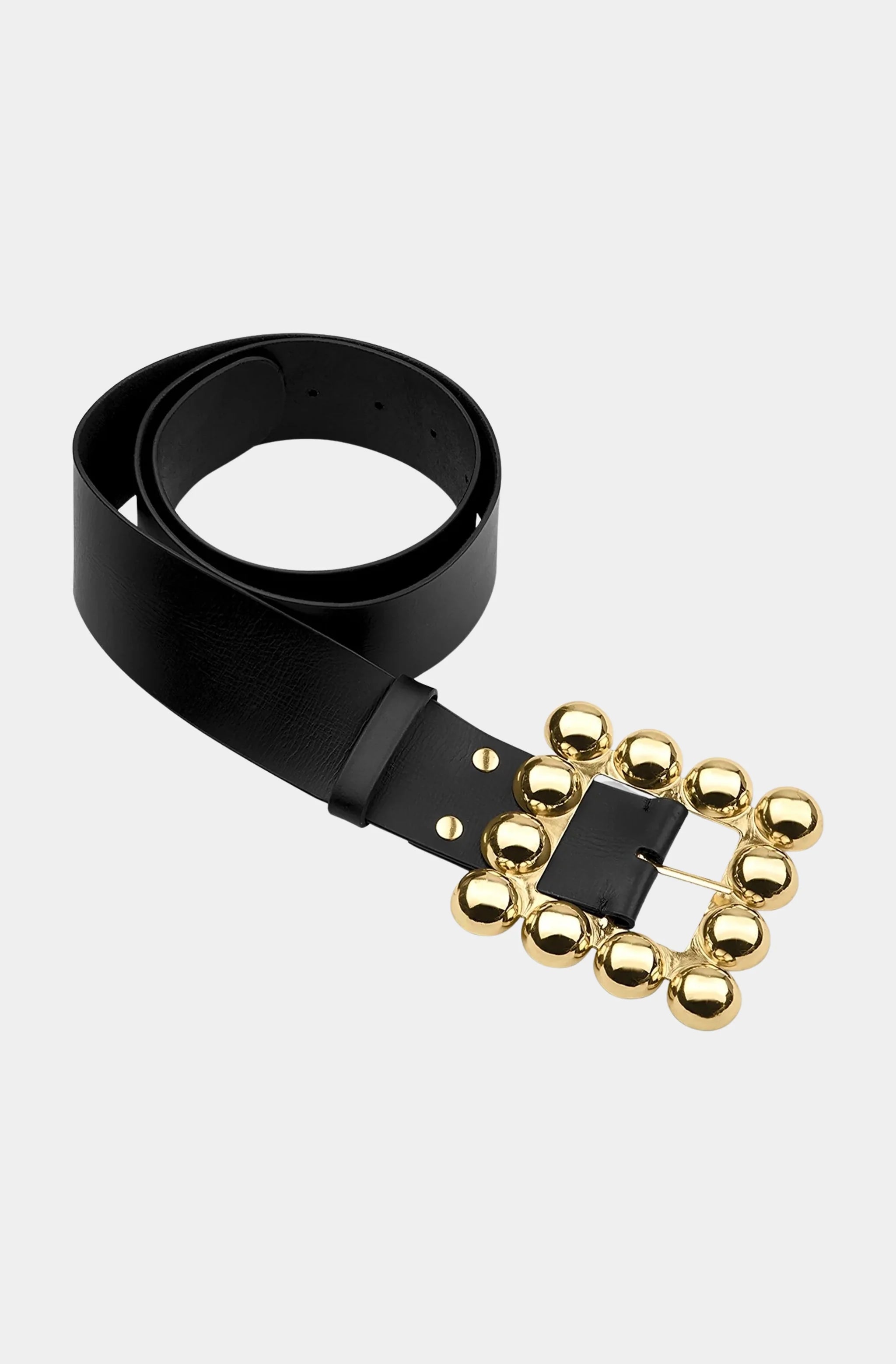 Oversized Buckle Leather Belt