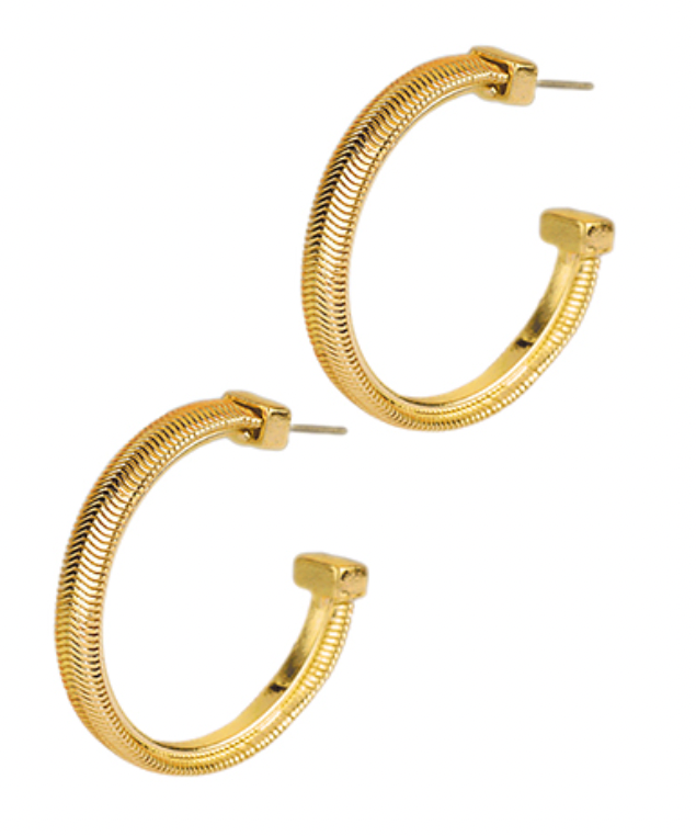Herringbone Hoop Earring