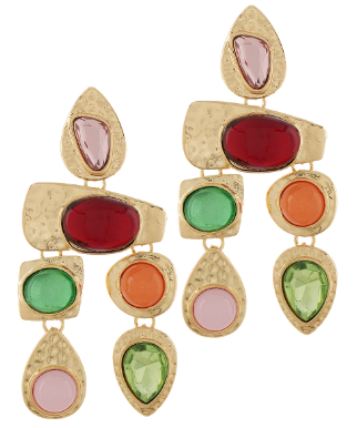 Elizabeth Multi Glass Stone Earring