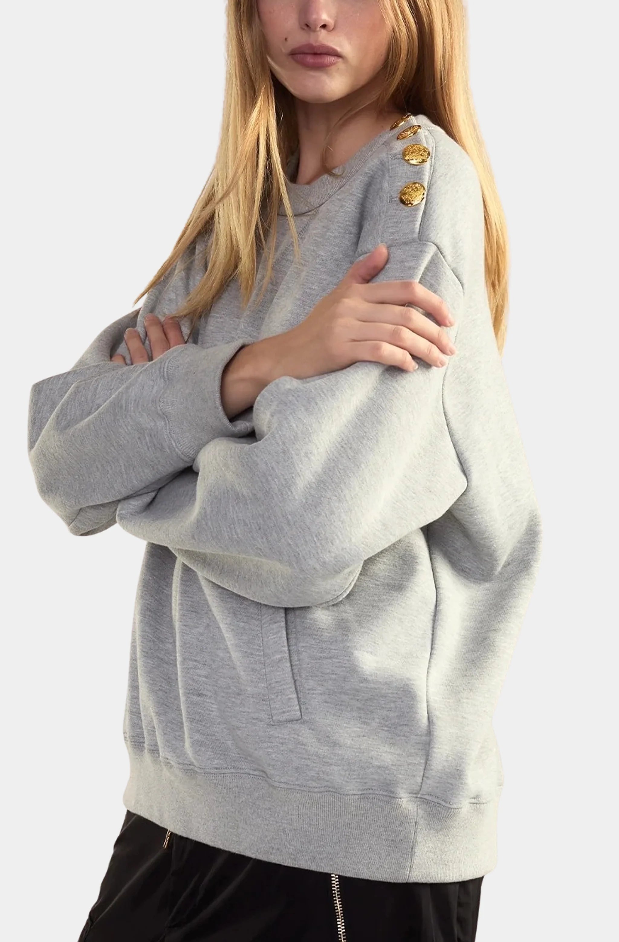 Shoulder Buttons Sweatshirt