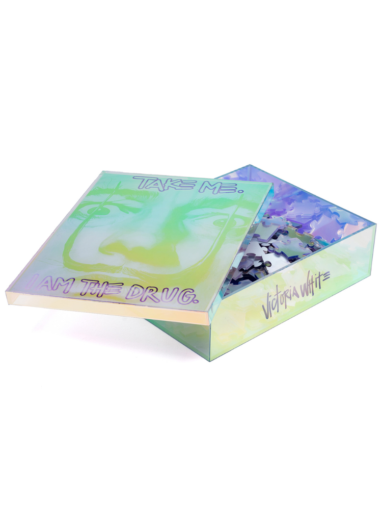 Victoria White Iridescent Puzzle Box