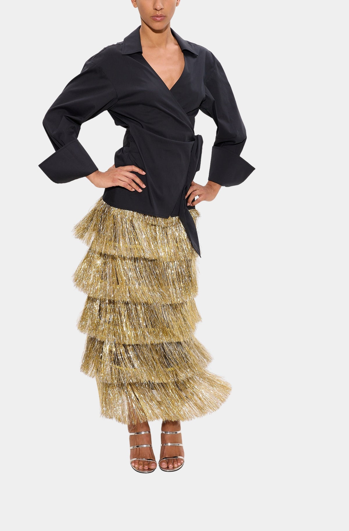 Liv Metallic Fringe Skirt