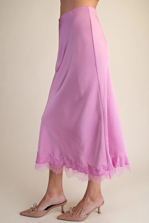 Caryn Satin Midi Skirt