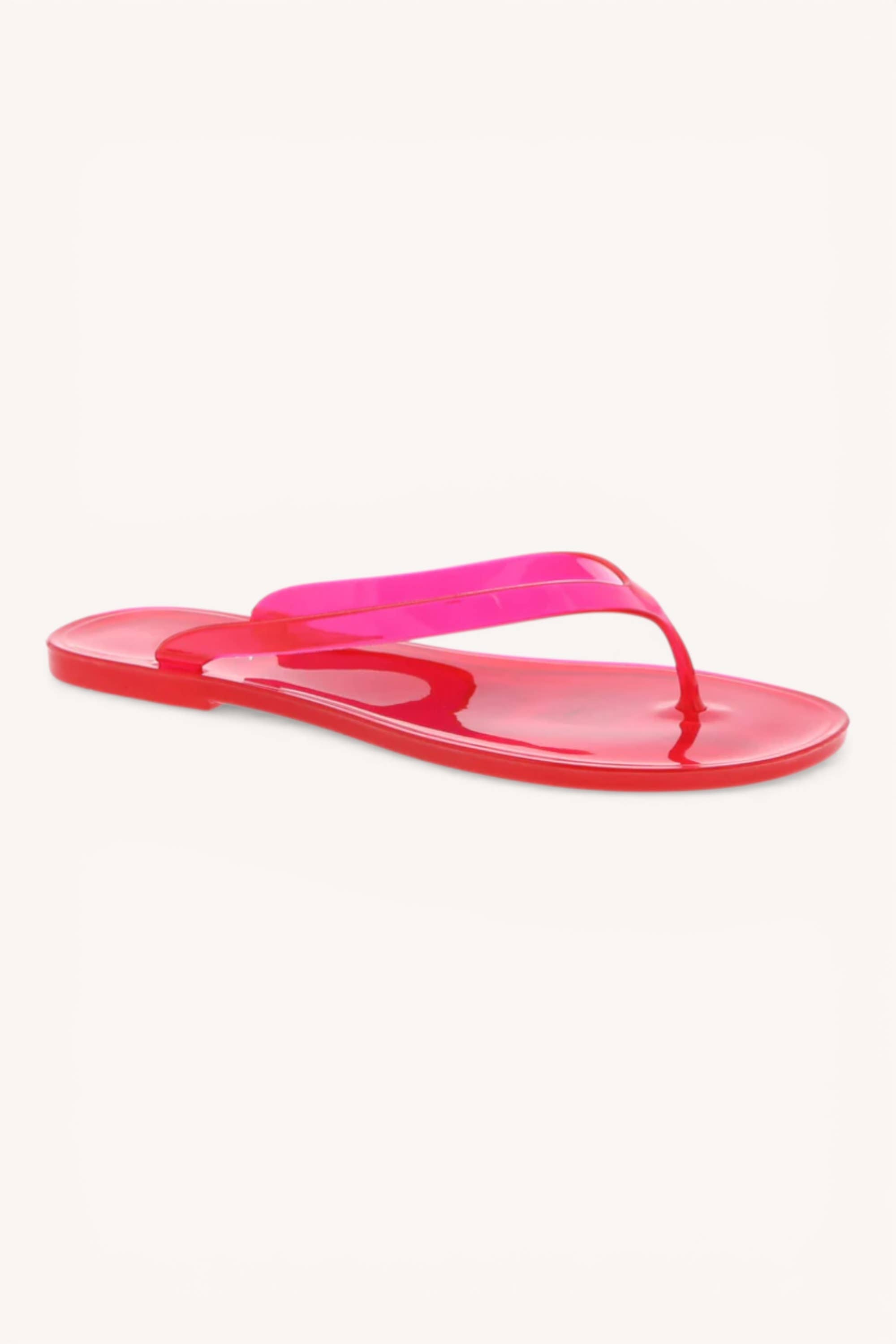 Jelly Thong Sandals - RED