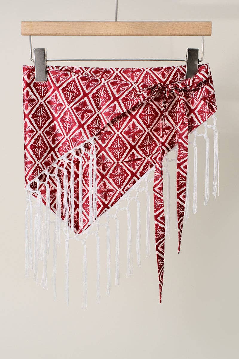 Print Fringe Scarf