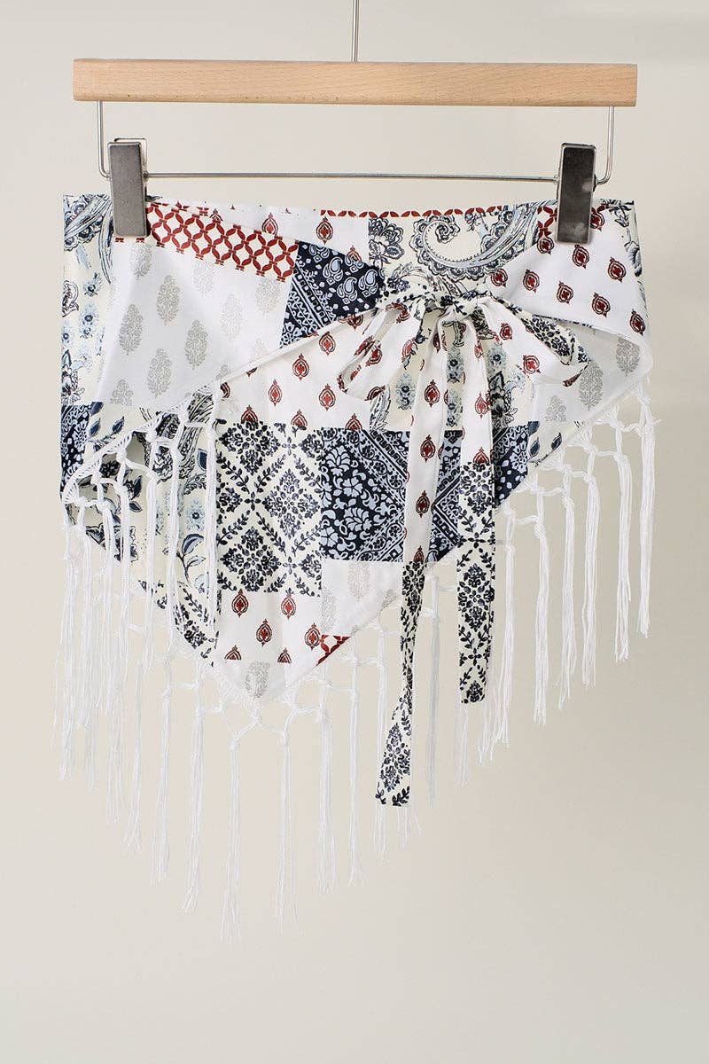 Print Fringe Scarf