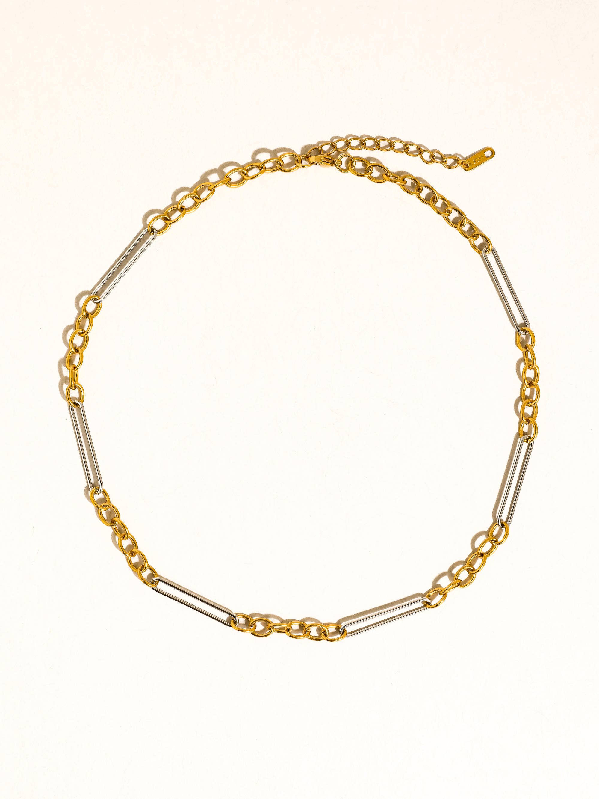 Norra 18K Gold Non-Tarnish Mixed Chain Necklace: Multi-Colored