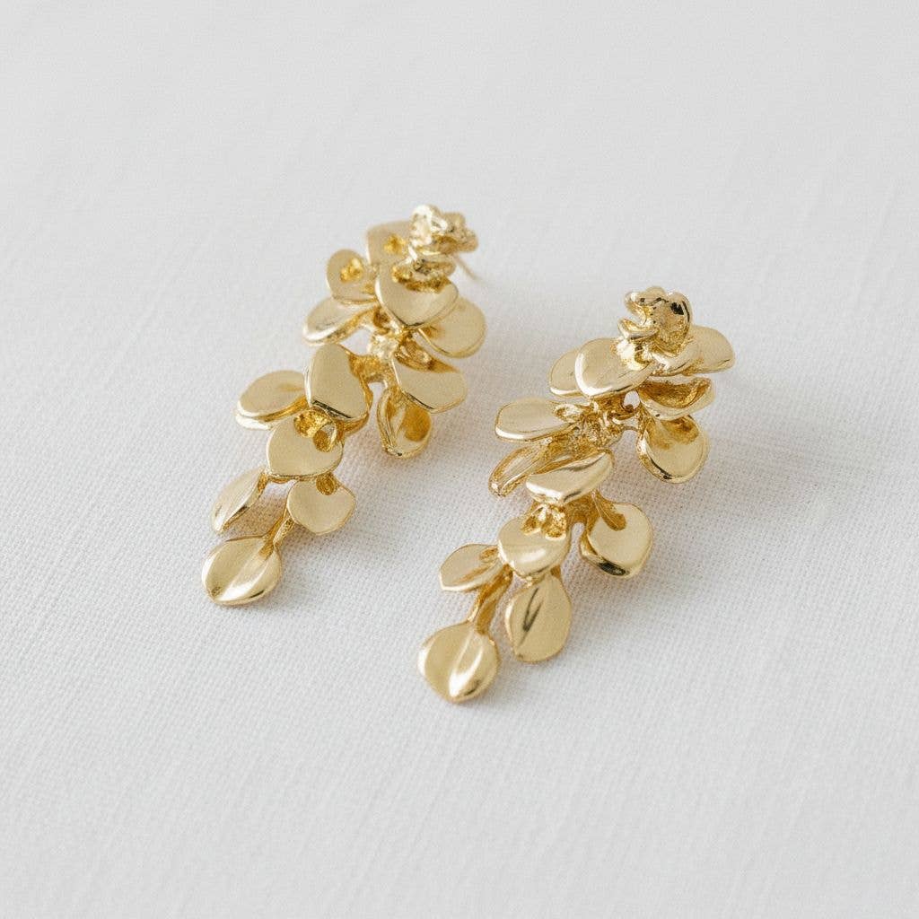 Leaf Tassel Dangle Earrings