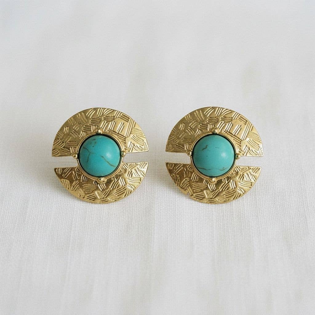 Aztec Turquoise Drop Earrings