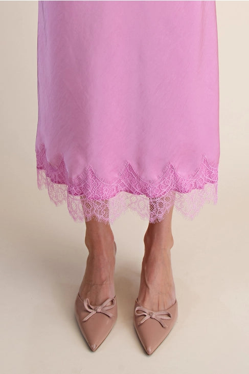 Caryn Satin Midi Skirt