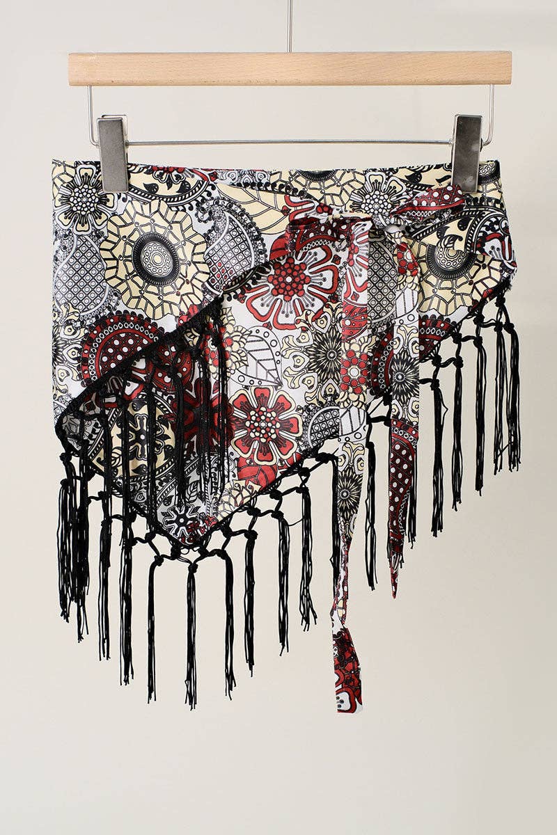 Print Fringe Scarf