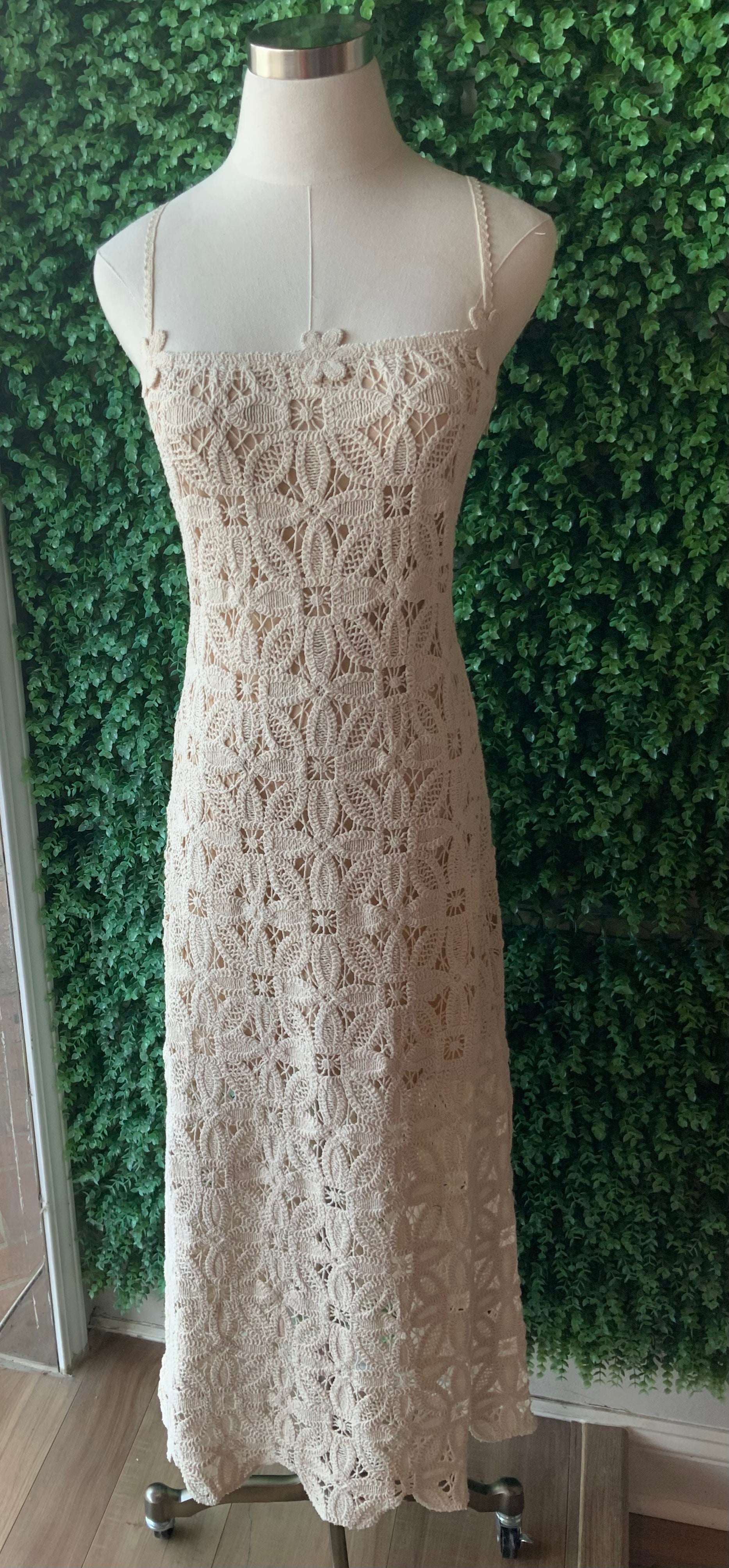 Palm Midi Dress in Off White